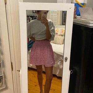 Pink linen mini skirt